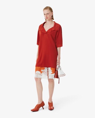 Runway Silk Piqu&eacute; Polo Collar Dress