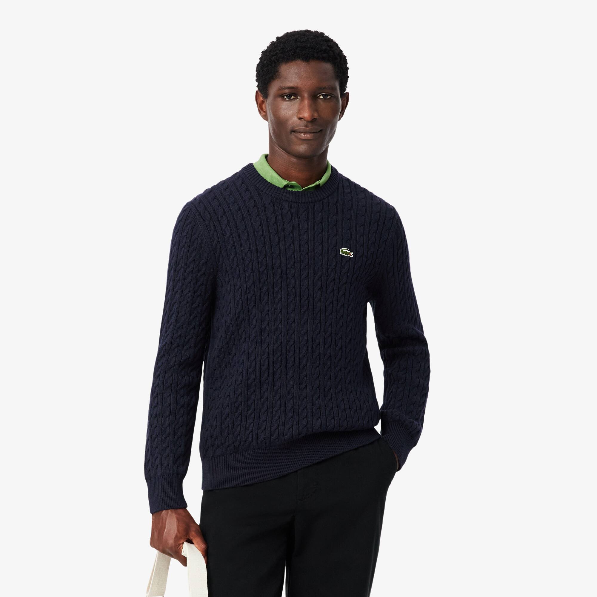 Cable Knit Cotton Sweater - Men's Knitwear - New In 2026 | Lacoste