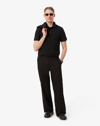 Regular Fit Ribbed Knit Polo Shirt