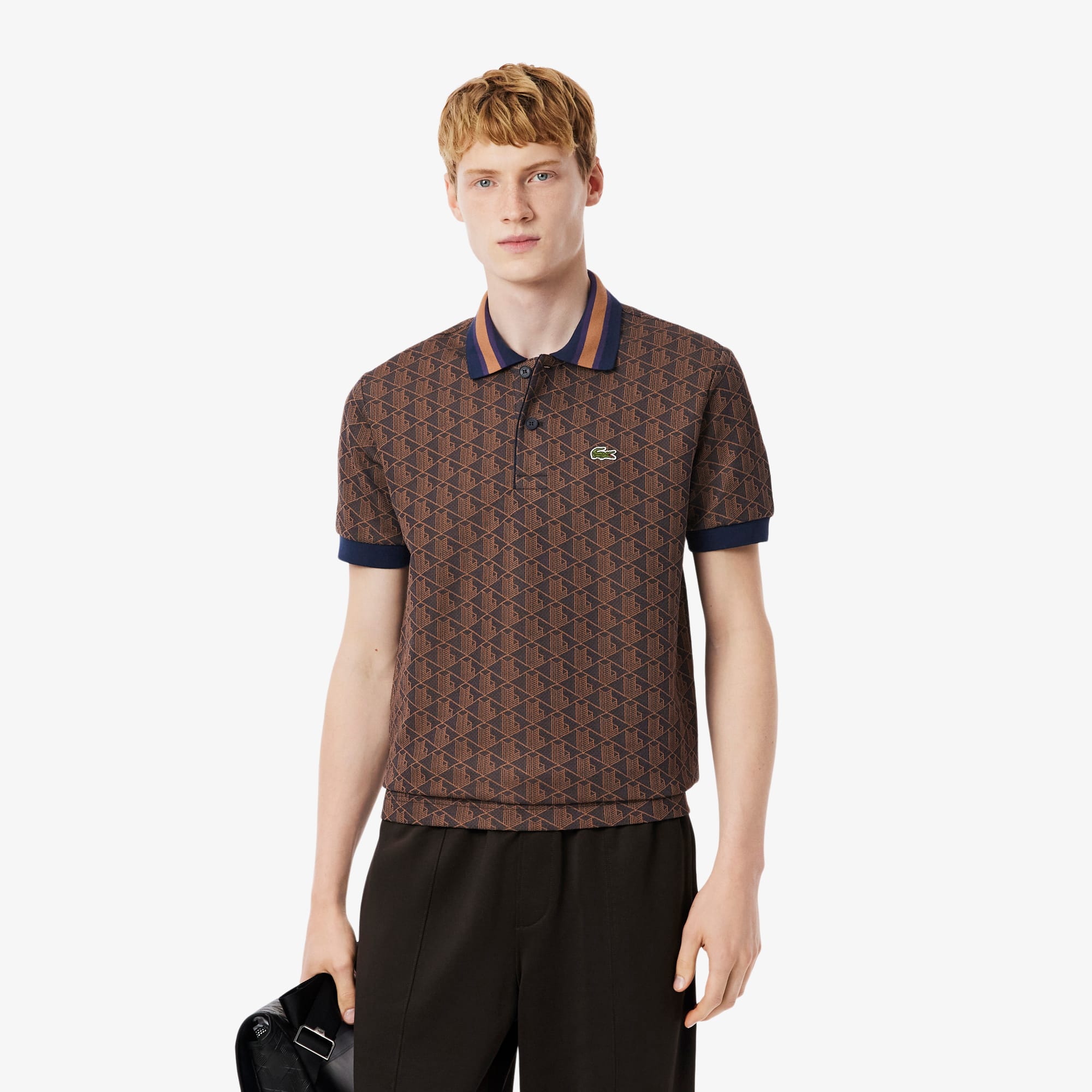 Classic Fit Monogram Jacquard Polo Shirt - Men's Short Sleeves