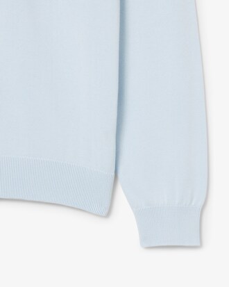 Zipped High Neck Cotton Sweater
