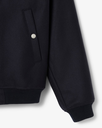 Zipped Padded Wool Aviator Jacket