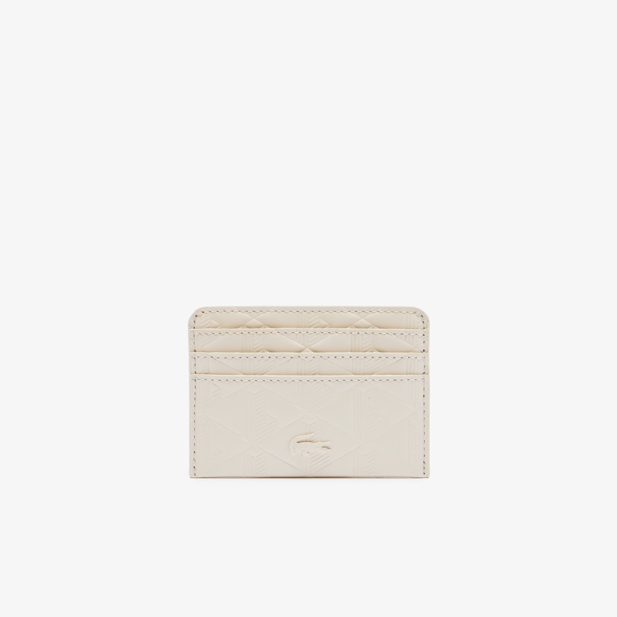 ★LACOSTE★ Women's Maheki Card Wallet Black NF4828M55G000 Women's Maheki Embossed Leather Zip Billfold - Wallets