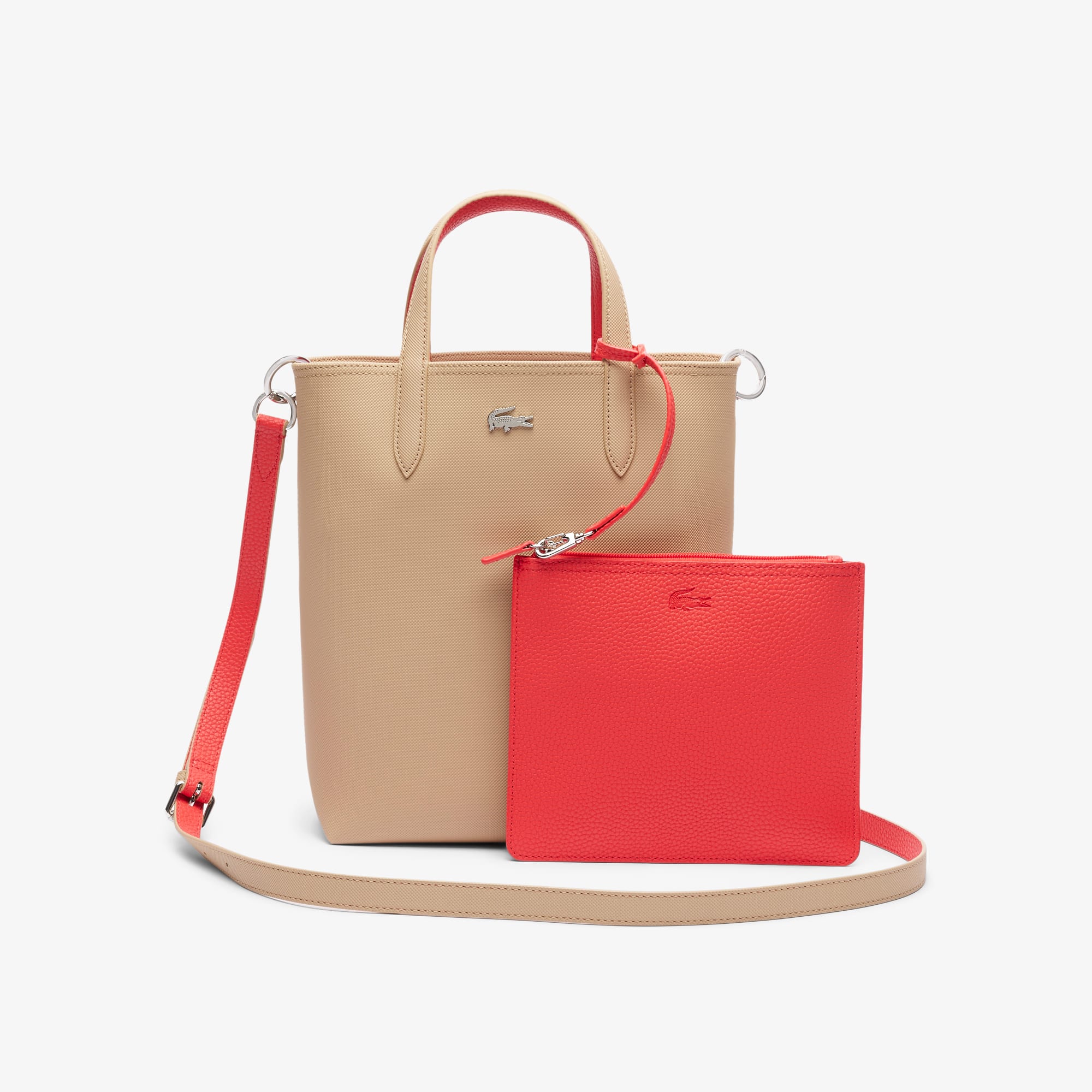 【即発】【LACOSTE】Anna Vertical Cross Tote Bag NF2991AA Women's Anna Vertical Reversible Tote - Bags - New In 2025