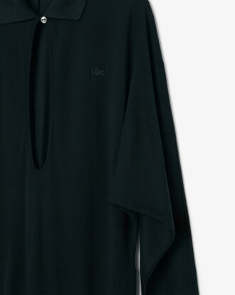 Runway Polo Collar Silk Maxi Dress