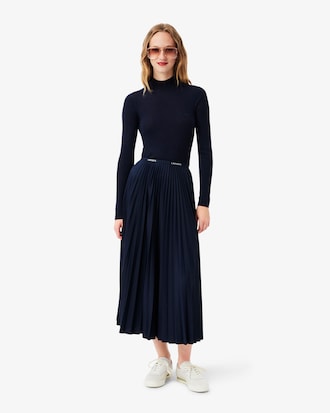 Long Pleated Elasticated Waist Skirt