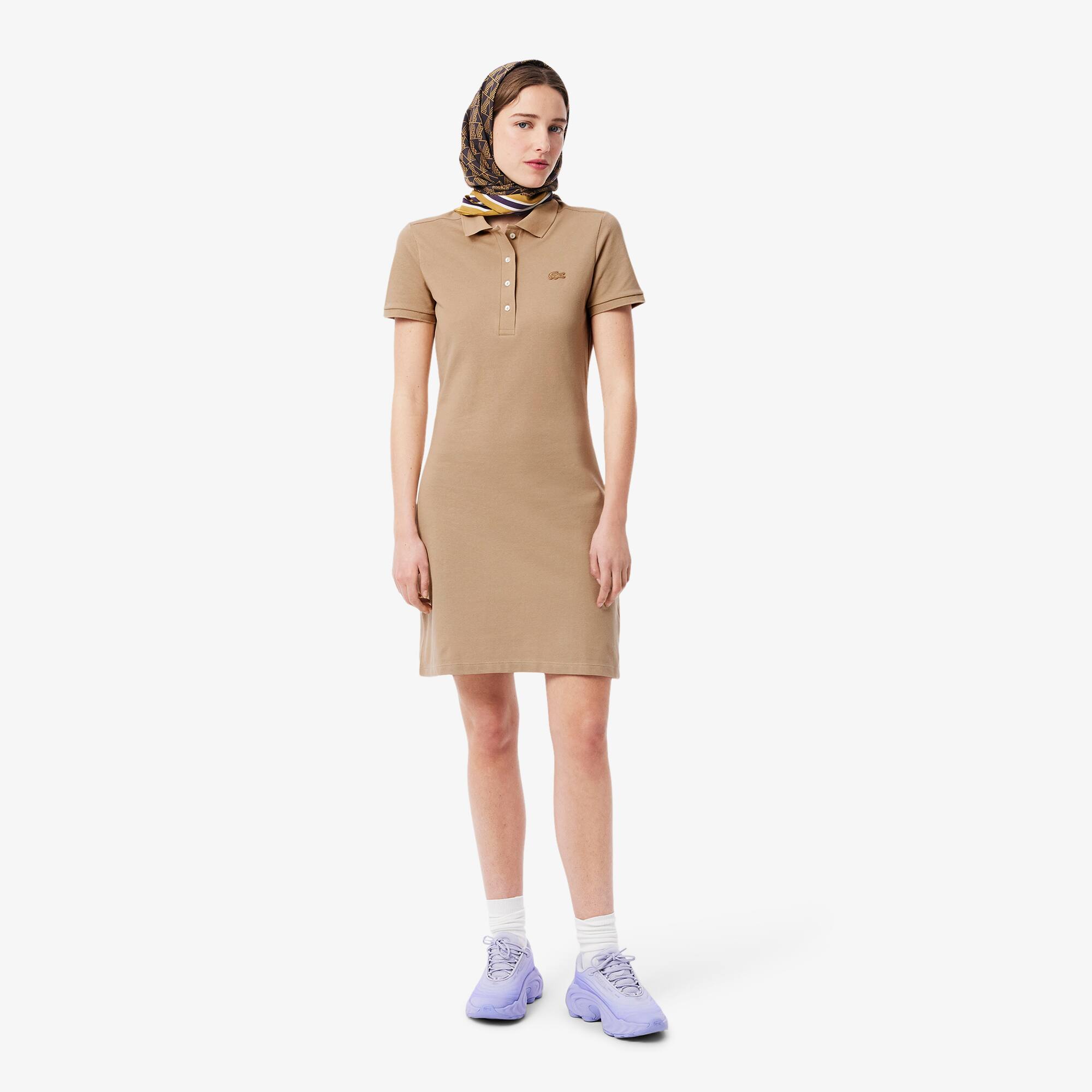 ★LACOSTE★ Women's pleated hem short sleeve polo dress beig EF5473_02S_20.jpg
