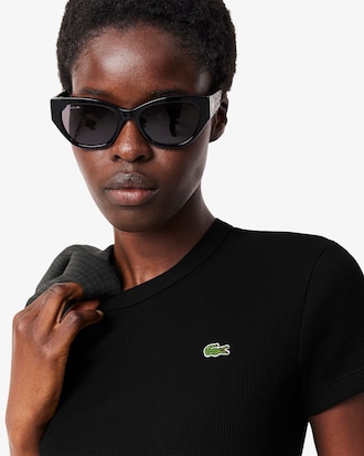 Slim Fit Ribbed Cotton T-shirt