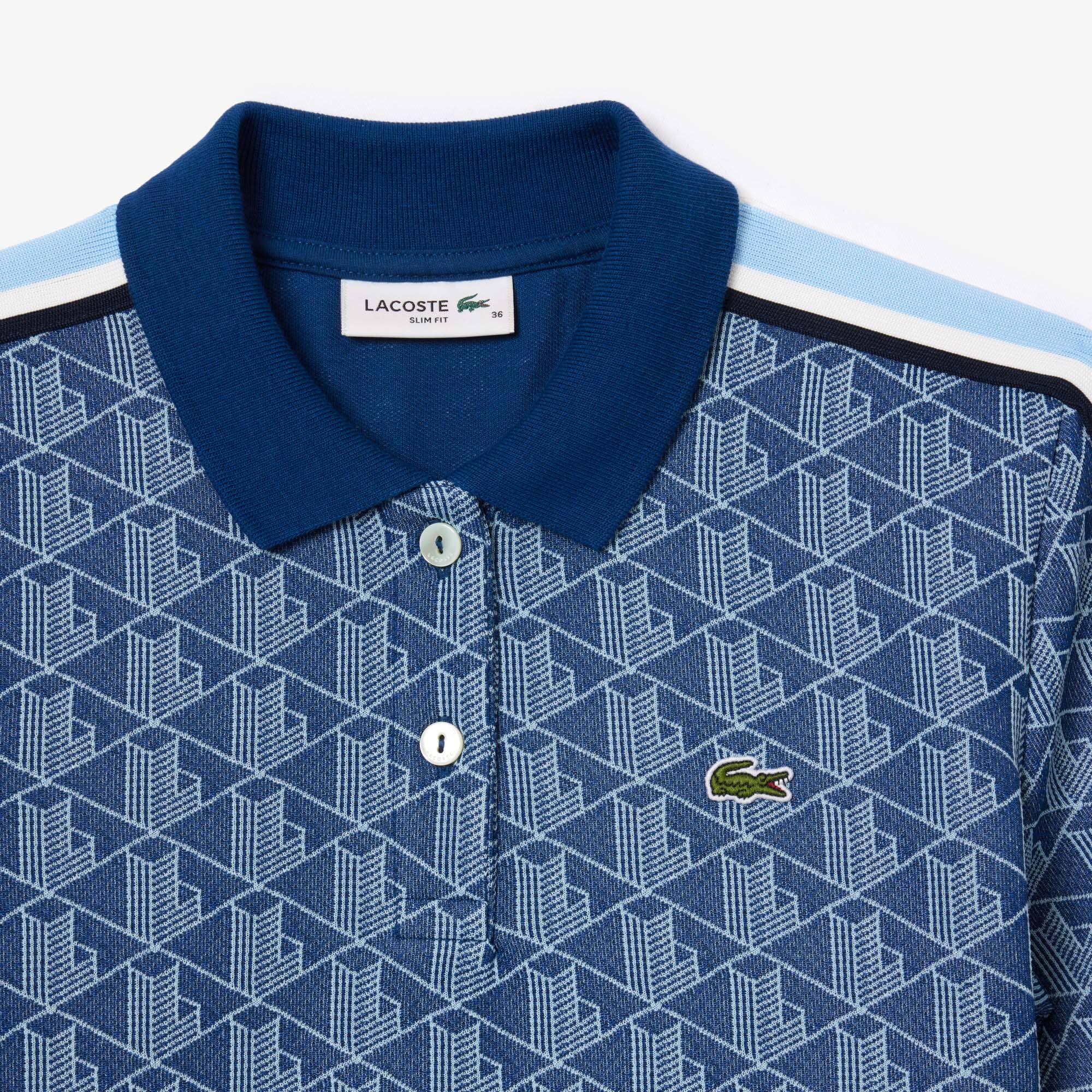 Slim Fit Monogram Jacquard Polo Shirt - Women's Short