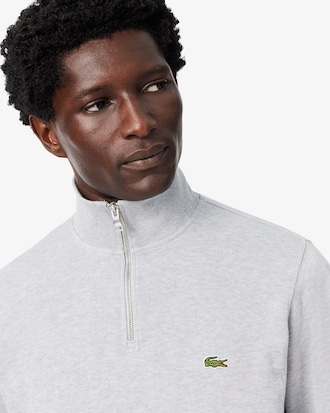 Zip-Up High Neck Interlock Sweatshirt