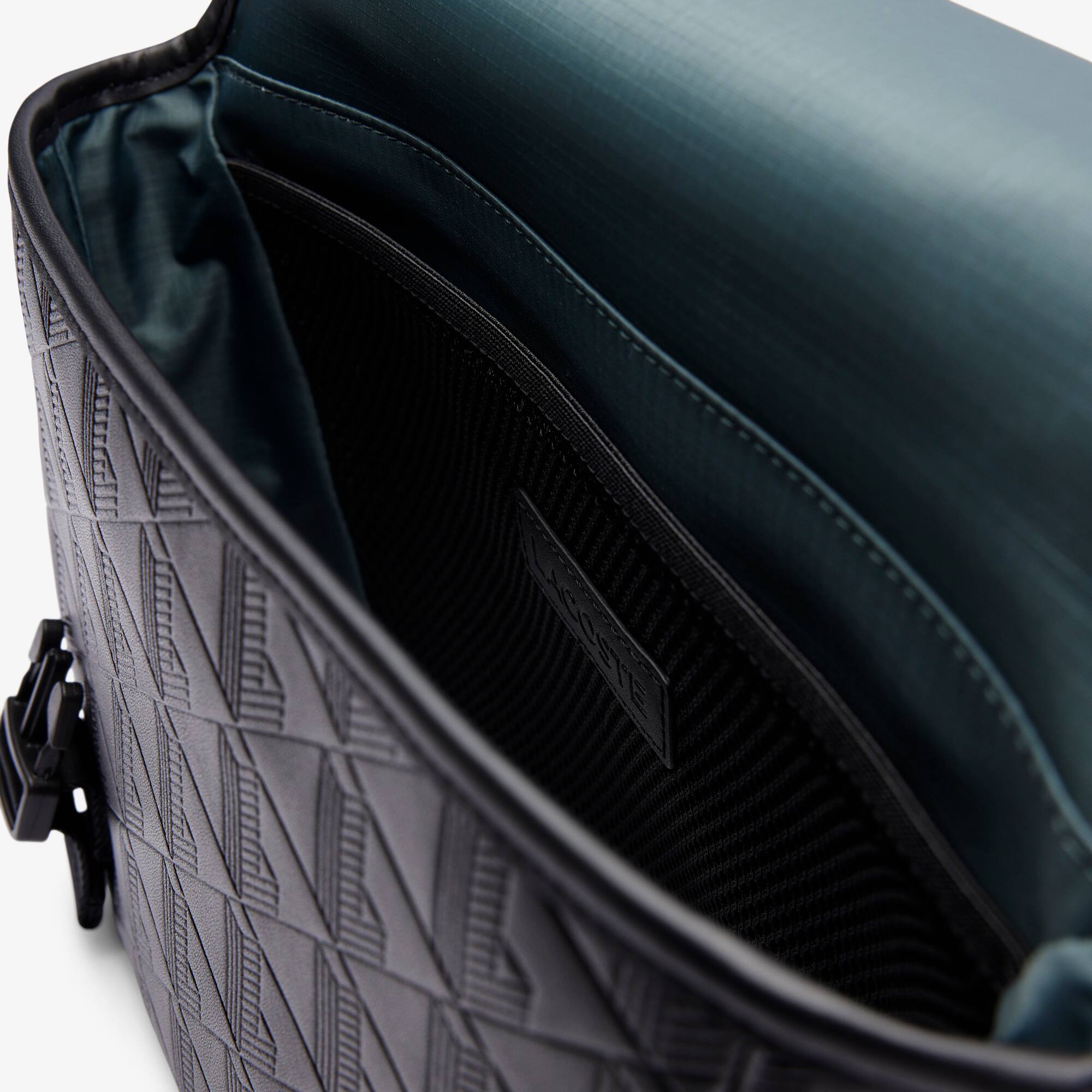 LACOSTE ★ NOMOGRAMME Slim Messenger LACOSTE cross body bag Messenger Bag L Monogram Noir Gris