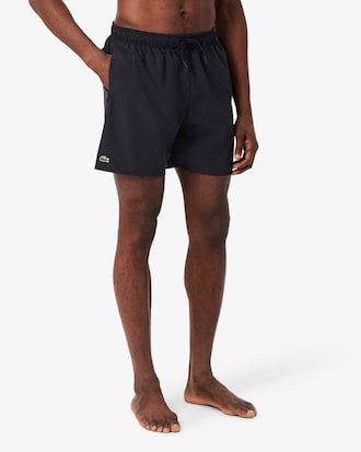 Mid Length Monochrome Swim Trunks