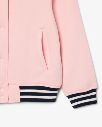 Unisex Embroidered Badge Fleece Bomber Jacket