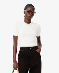 Short Sleeved Cable Knit Sweater