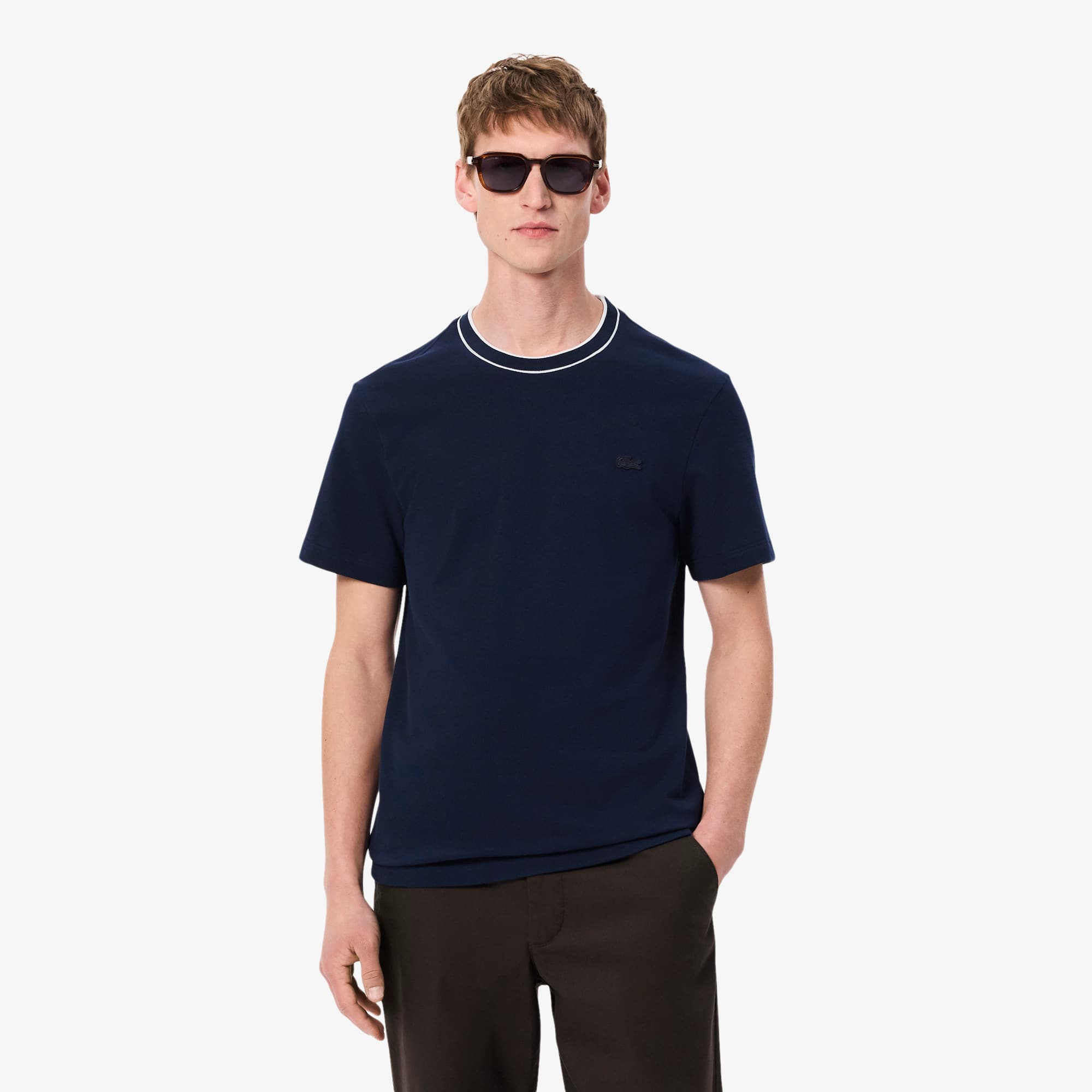 【LACOSTE】Oversized-Fit Milan Chest Stripe T-shirt R6253 Buy Lacoste Striped Oversized T-Shirt from Next Luxembourg