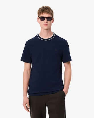 Stretch Piqué Stripe Collar T-shirt