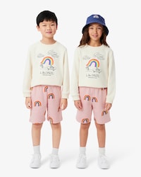 Rainbow Print Fleece Shorts