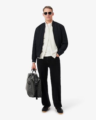 Zipped High Neck Cotton Sweater