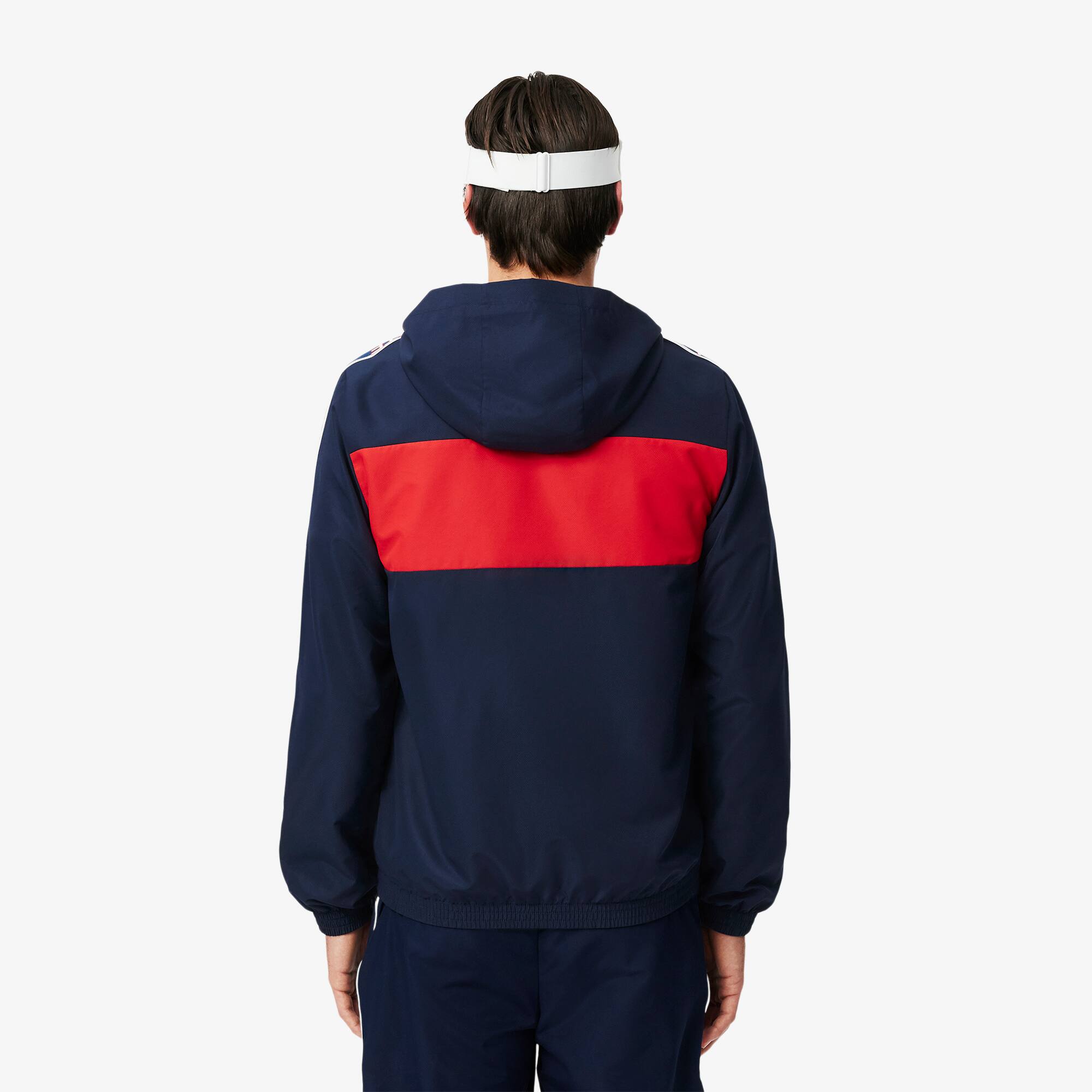 Colour-Block Logo Stripe Tennis Jacket - Men's Jackets & Coats