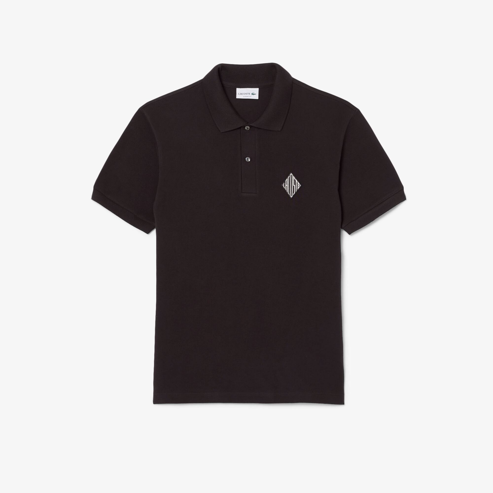 Classic Fit Badge Accent Piqué Polo Shirt - Men's Short Sleeves