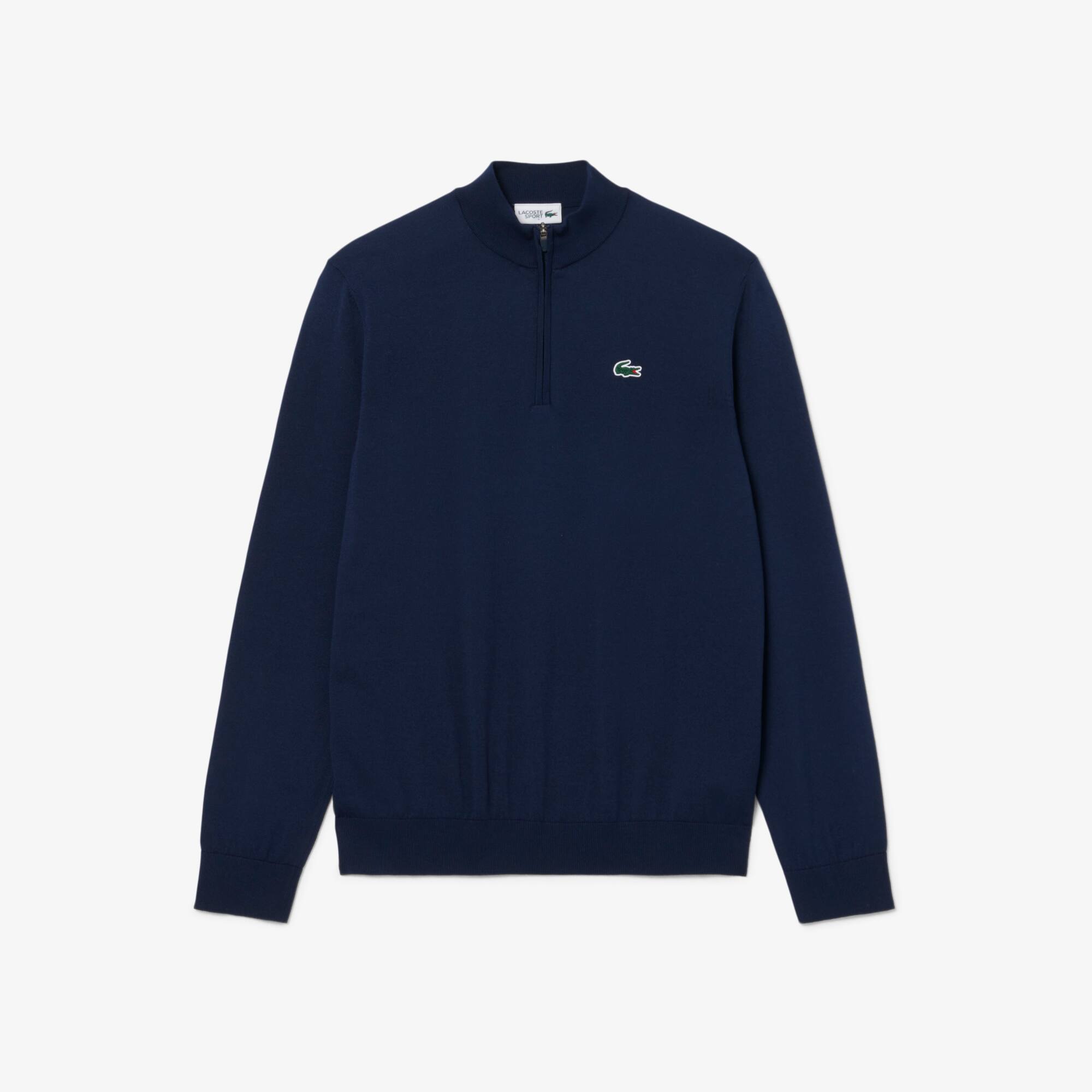 ゴルフィッカーズLACOSTE ネイビー セーター Quarter Zip Golf Sweater - Men's Knitwear - New In 2026 | Lacoste