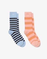 2-pack Striped Ribbed Cotton Socks