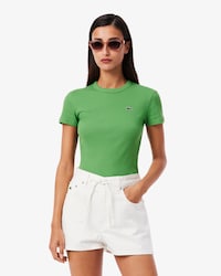 Slim Fit Ribbed Cotton T-shirt