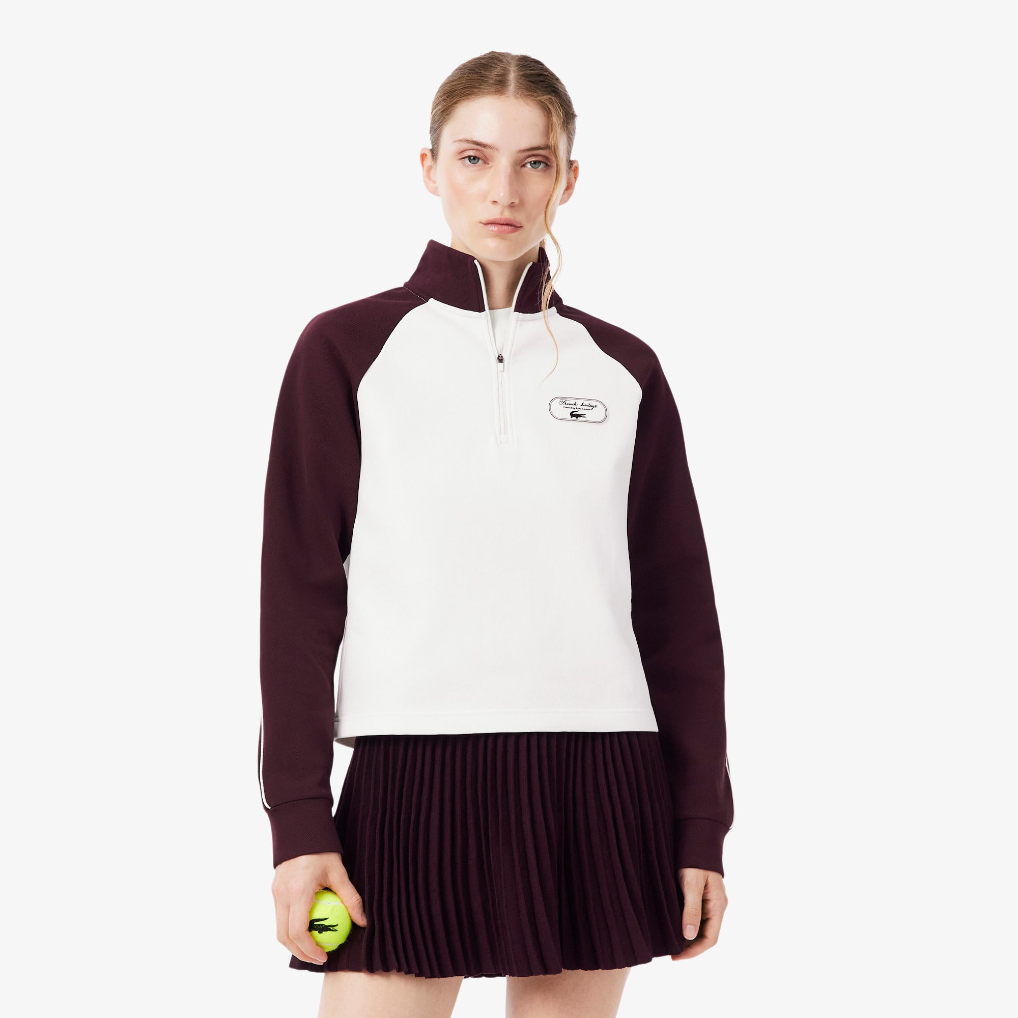 Quarter Zip Tennis Heritage Badge Sweatshirt - undefined - New In