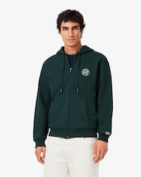 Zipped Badge Accent Hoodie
