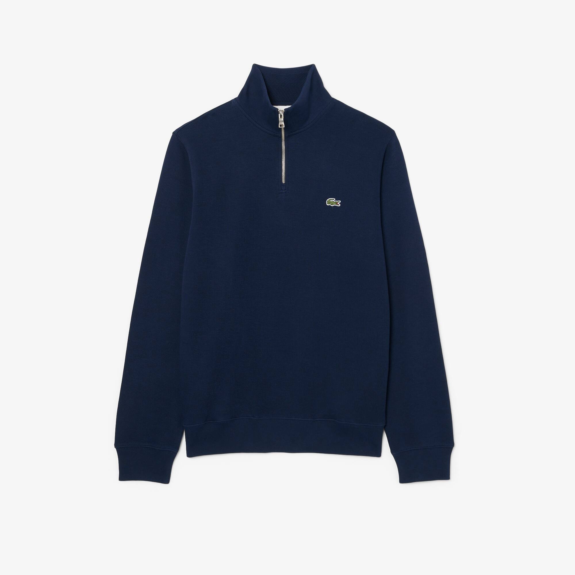 Zip-Up High Neck Interlock Sweatshirt - Men's Sweatshirts - New In