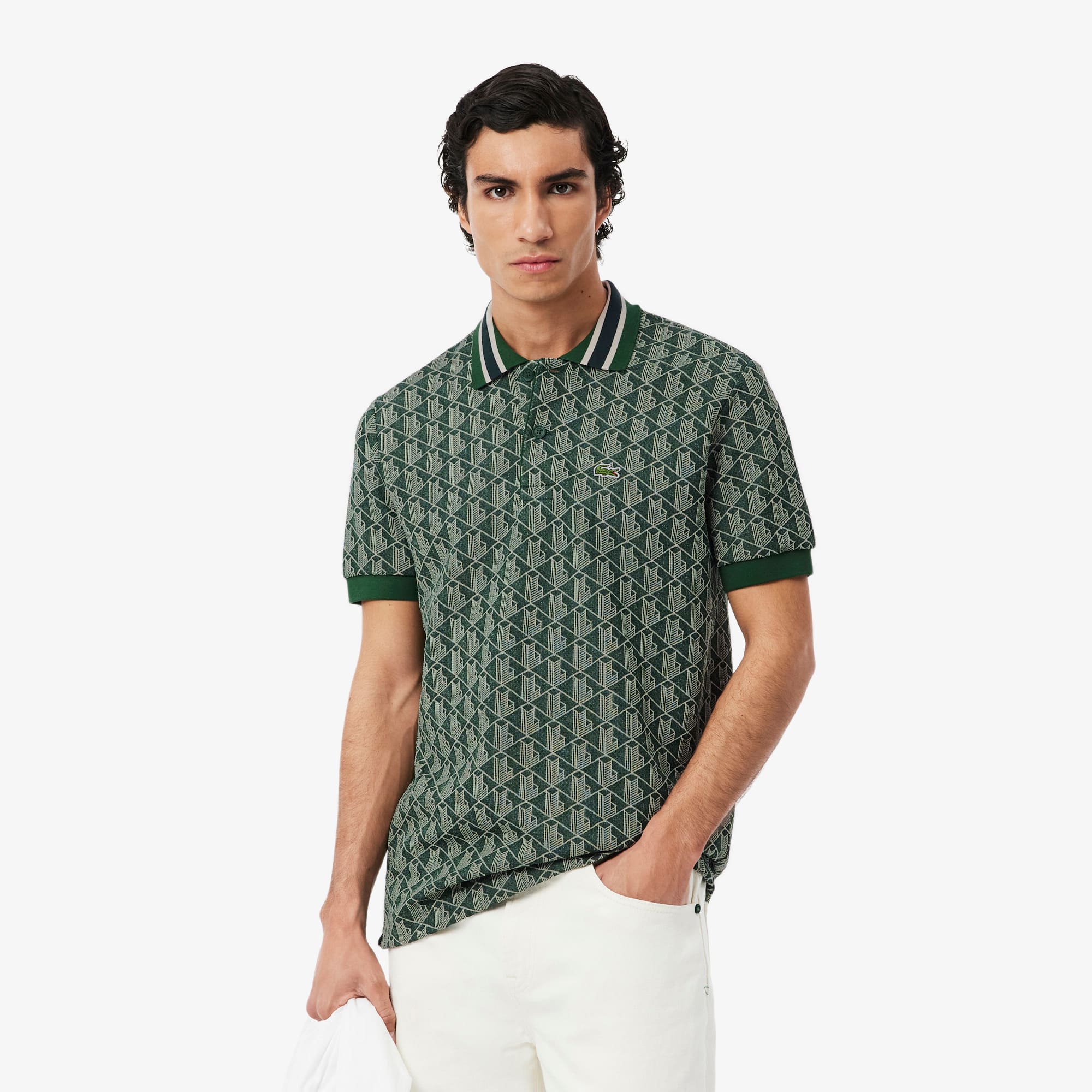 Classic Fit Monogram Jacquard Polo Shirt - Men's Short Sleeves