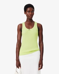 Slim Fit Pointelle Knit Cotton Tank Top
