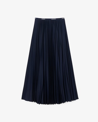 Long Pleated Elasticated Waist Skirt