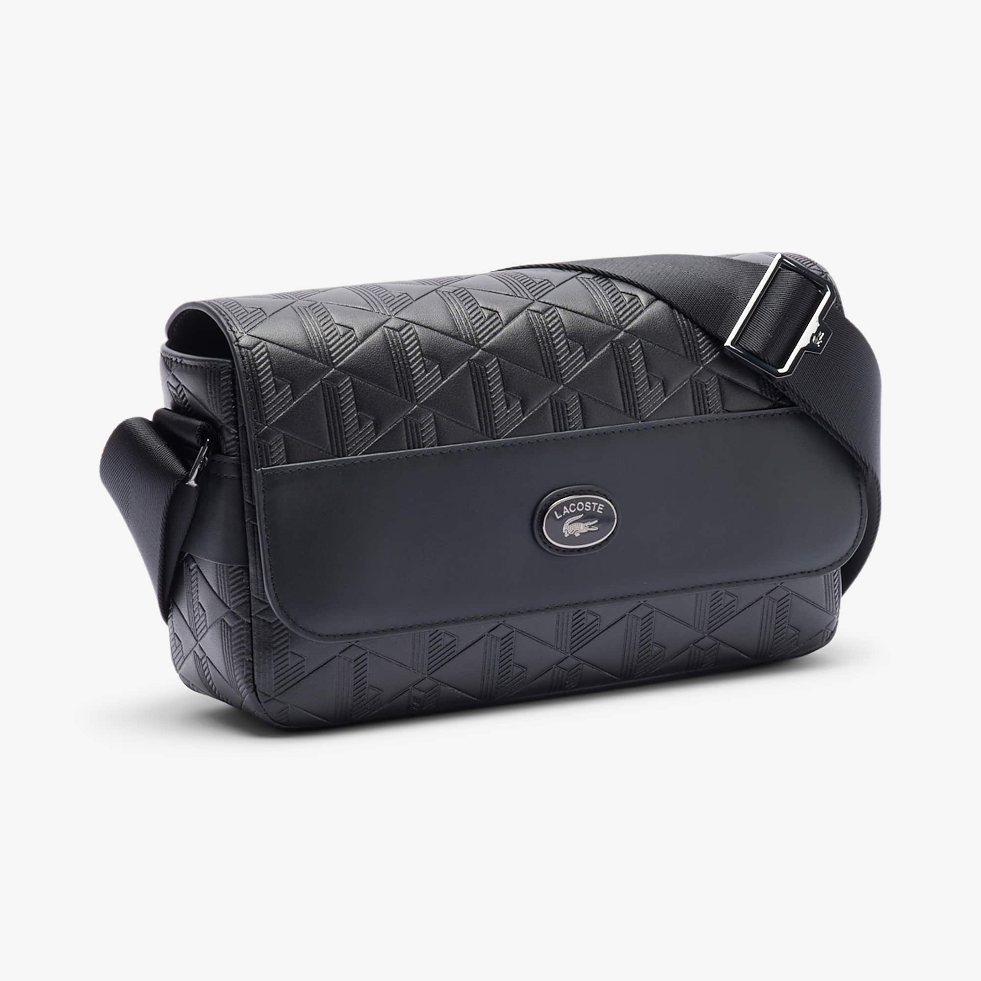 【LACOSTE】NOMOGRAMME Flap Messenger Bag_NU4838M (GREY BLUE) Lacoste Nomogramme Leather Flap Close Bag in Gray for Men | Lyst