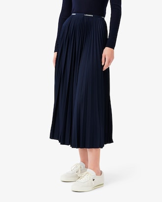 Long Pleated Elasticated Waist Skirt