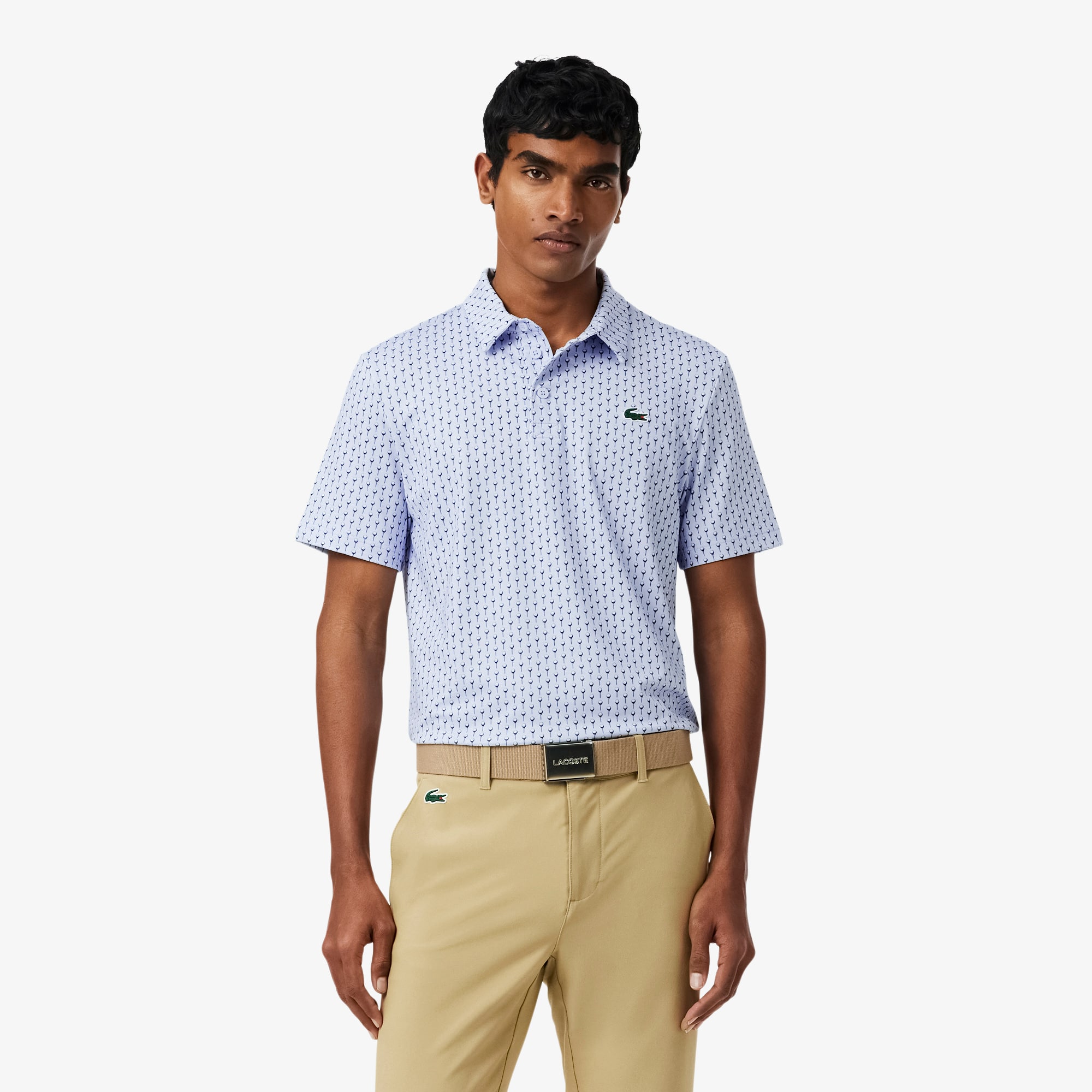 Regular Fit Printed Golf Polo Shirt - Men's Short Sleeves Polo