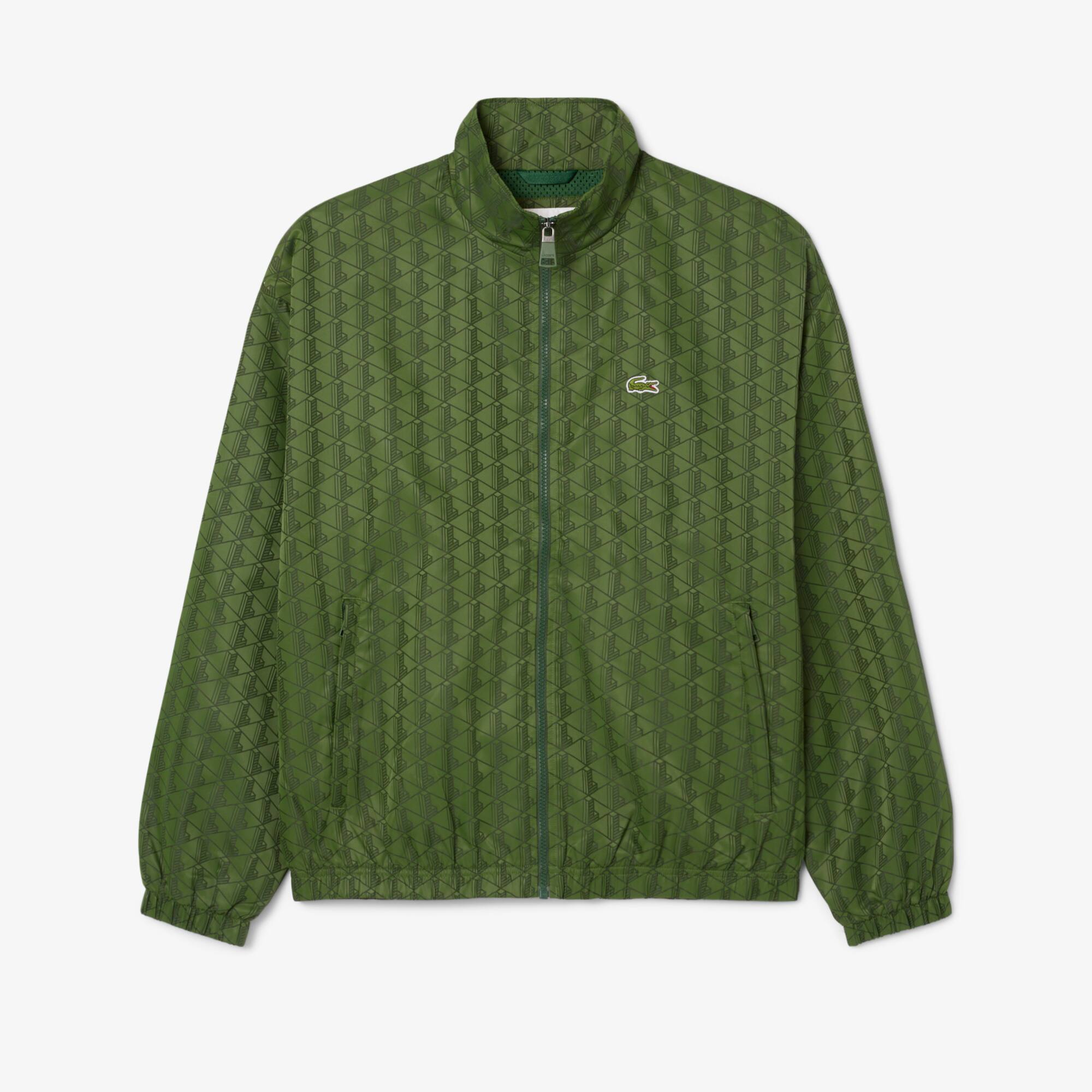 トップス LACOSTE Monogram Jacquard Track Jacket Unisex Lacoste LIVE Monogram Patterned Jacquard Zip Jacket