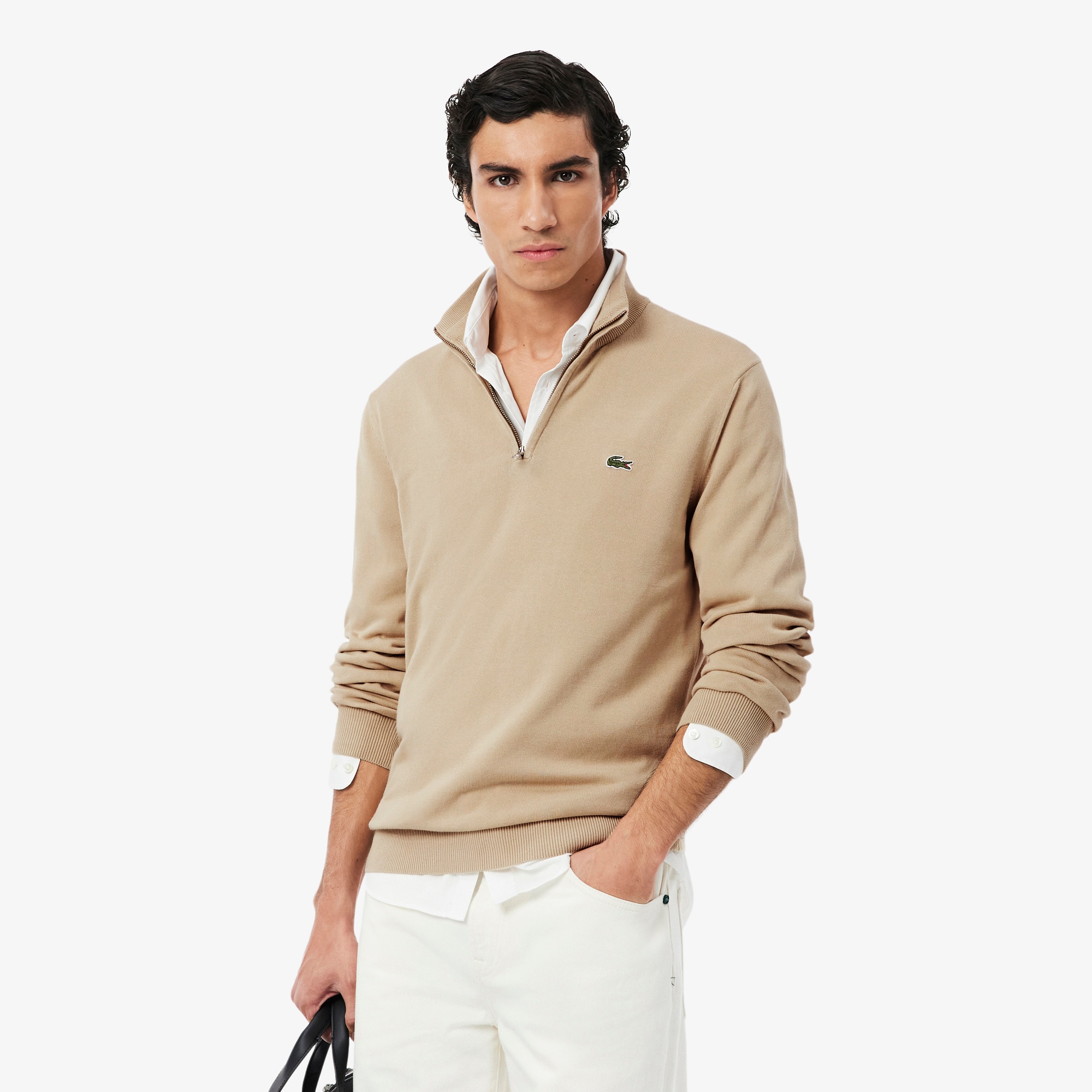 80年代初期 フレラコ ロングスリーブ ベージュ サイズ6 LACOSTE Zipped High Neck Cotton Sweater - Men's Knitwear - New In 2026