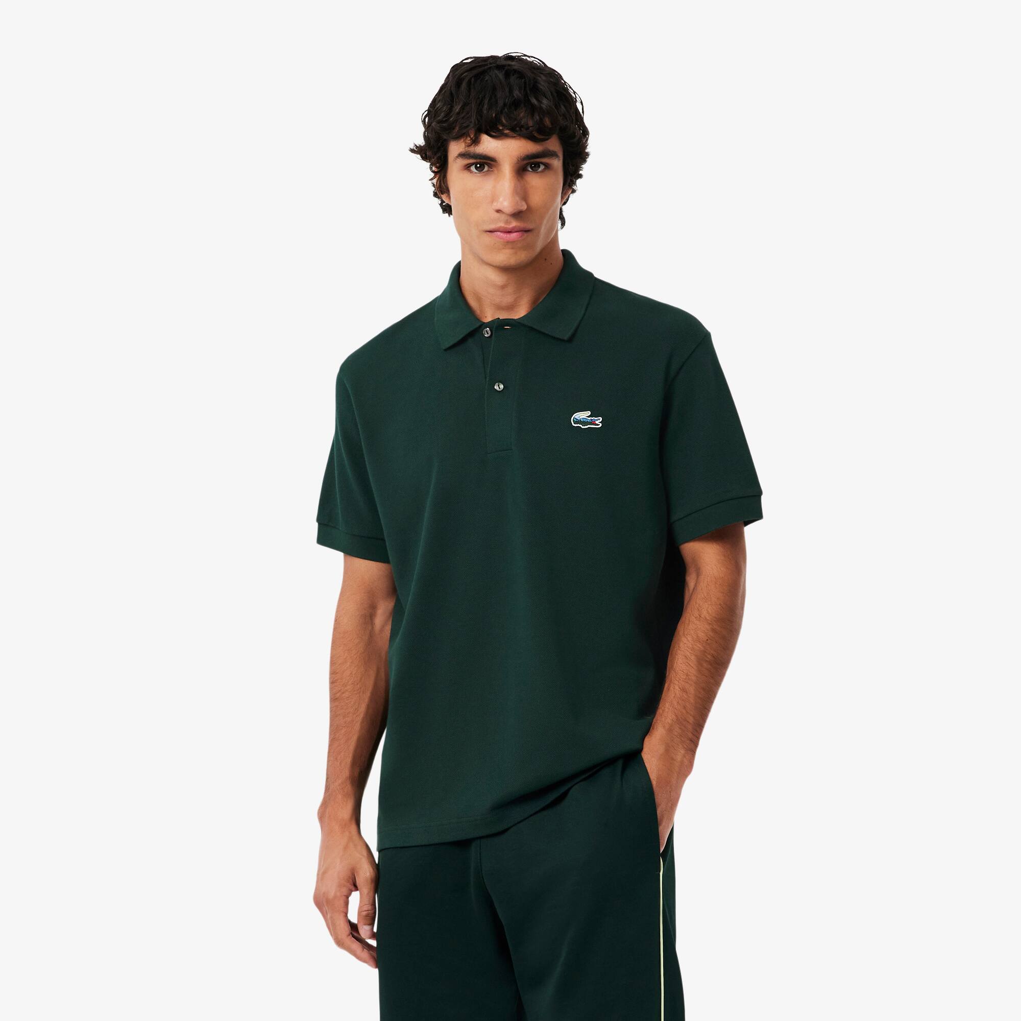 Classic Fit Landscape Crocodile Piqué Polo Shirt - Men's Short