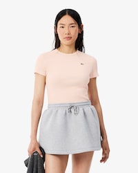 Slim Fit Ribbed Cotton T-shirt