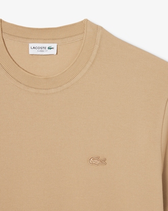 Ribbed Neck Petit Piqué T-shirt