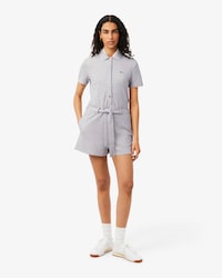 Stretch Piqu&eacute; Polo Collar Playsuit