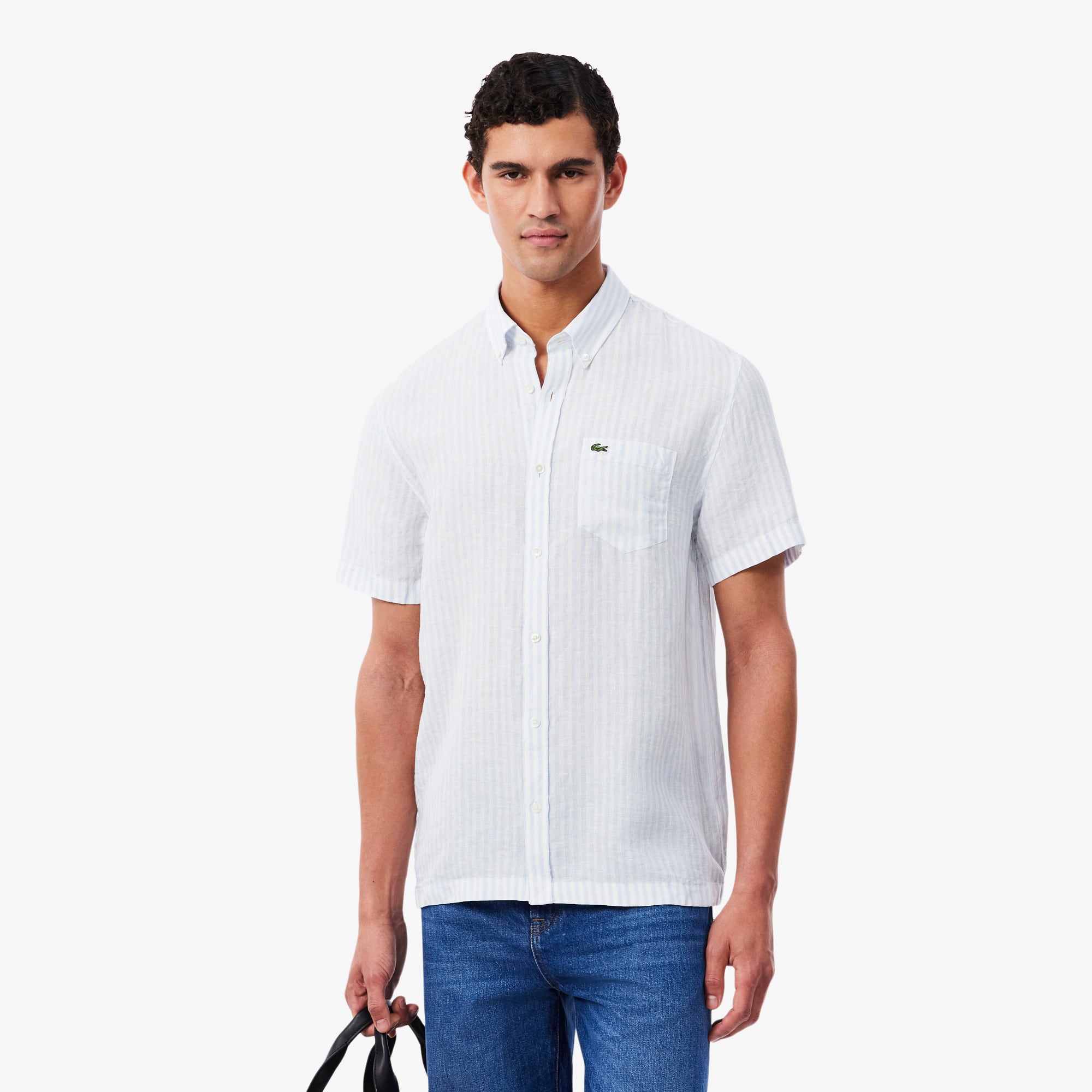 Regular Fit Short Sleeved Linen Shirt - Men's Short Sleeves Shirts