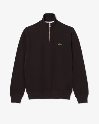 Zip-Up High Neck Interlock Sweatshirt