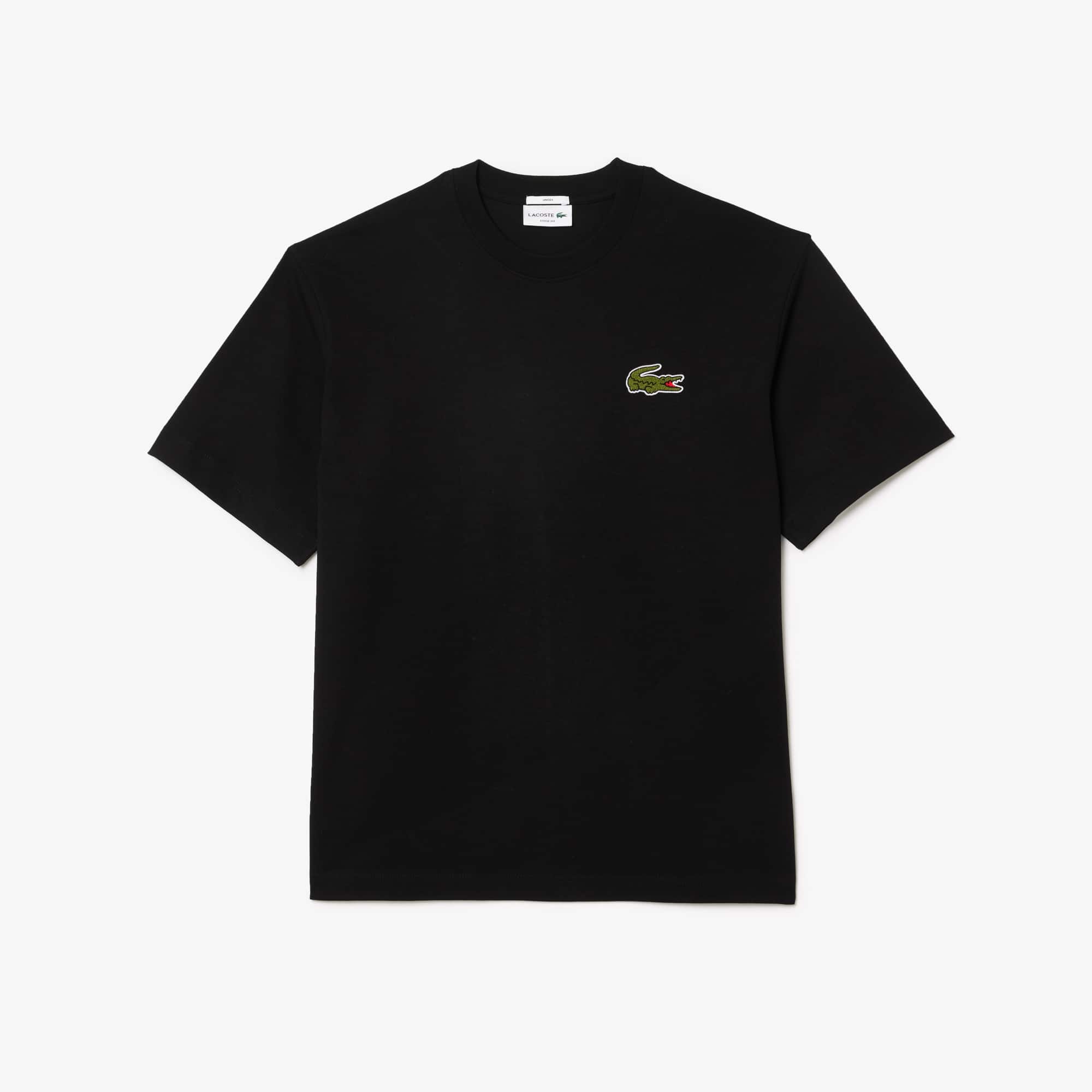 Tシャツ・カットソー LACOSTE Men T Shirts TH2745 31 Black Loose Fit Heavy Cotton Badge T-shirt - Men's t-shirts - New