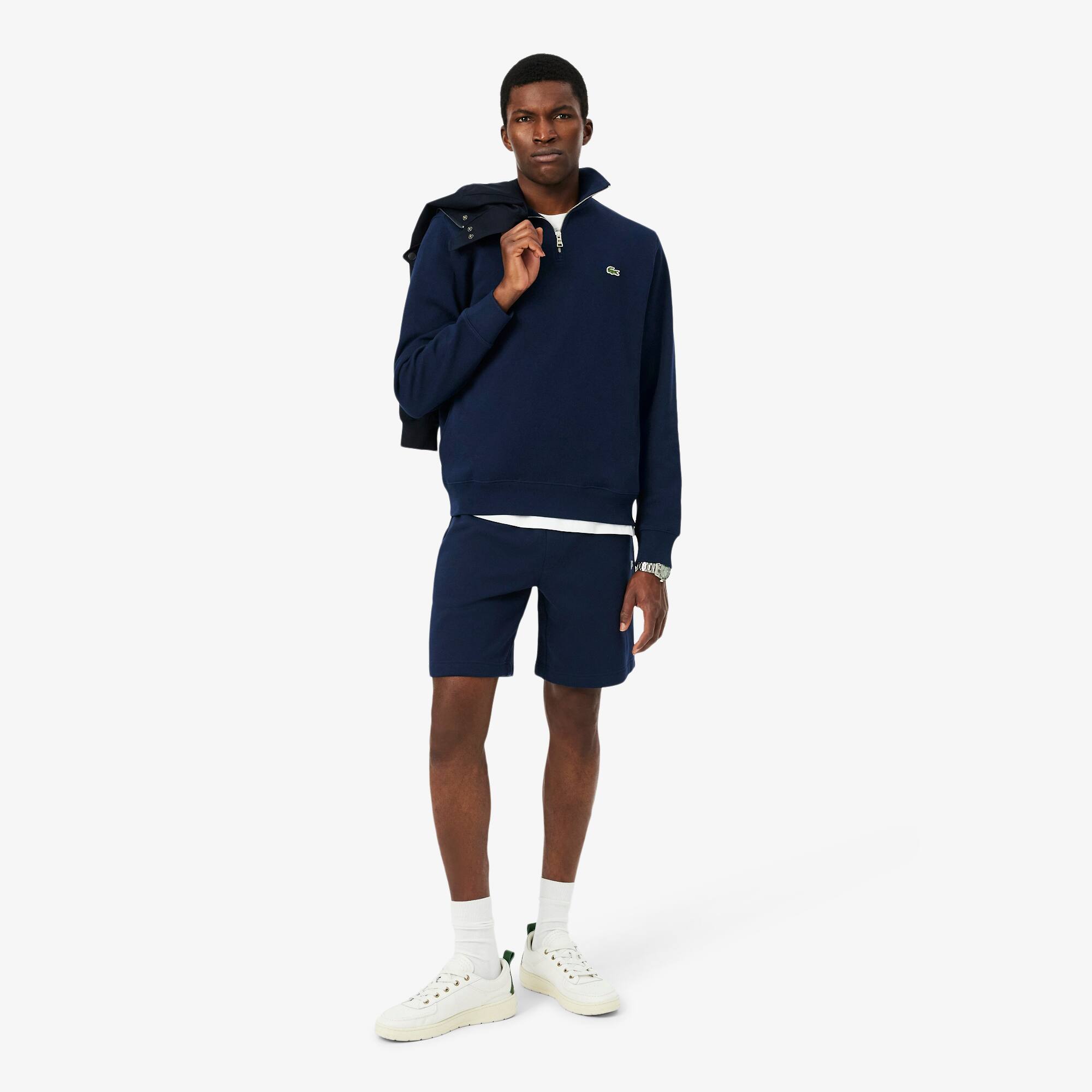 Zip-Up High Neck Interlock Sweatshirt - Men's Sweatshirts - New In