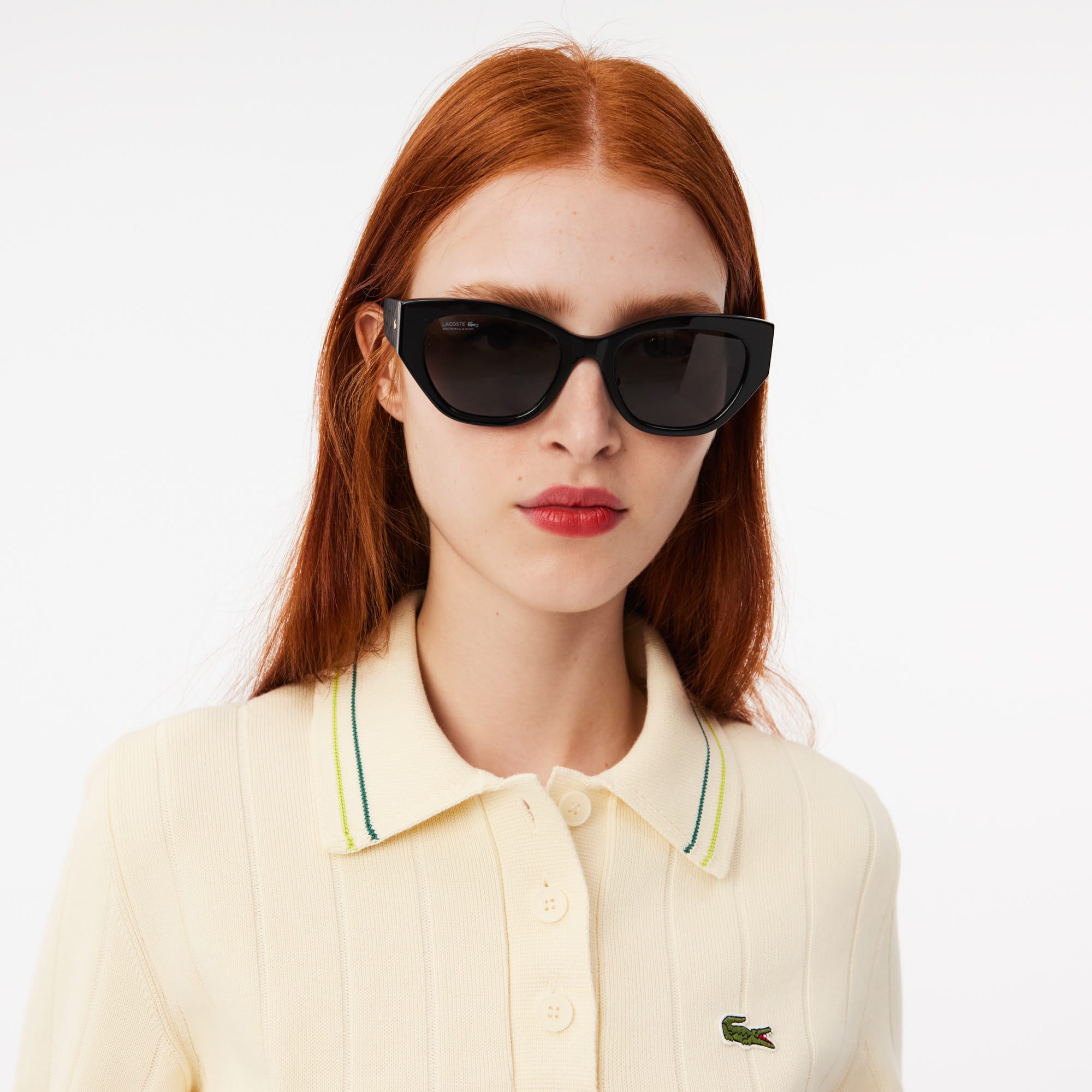トップス FRENCH LACOSTE cotton knit polo shirt 6 French Made Ribbed Cotton Polo Shirt - Women's Knitwear
