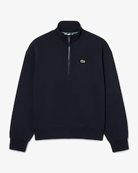 High Neck Zipped Piqu&eacute; Sweatshirt