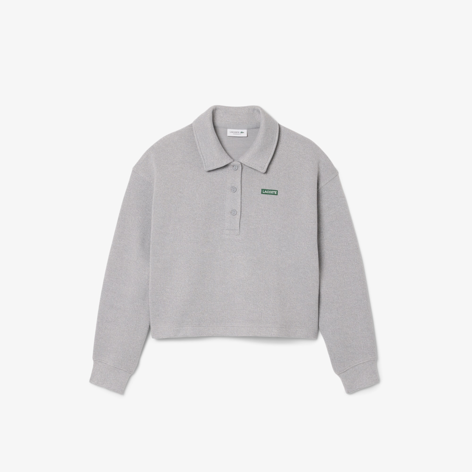 Oversized Ribbed Polo Collar Sweatshirt - undefined - New In 2026