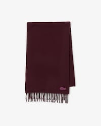 Brushed Wool Metallic Crocodile Accent Scarf